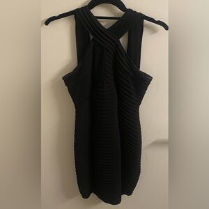 Calvin Klein Black Cross Neck Mini Dress